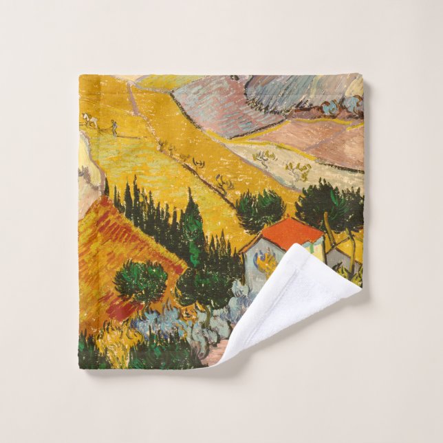 Landscape with House and PloughmaVincent van Gogh  Wash Cloth