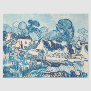 Landscape With Houses, 1890 by Vincent Van Gogh Tissue Paper