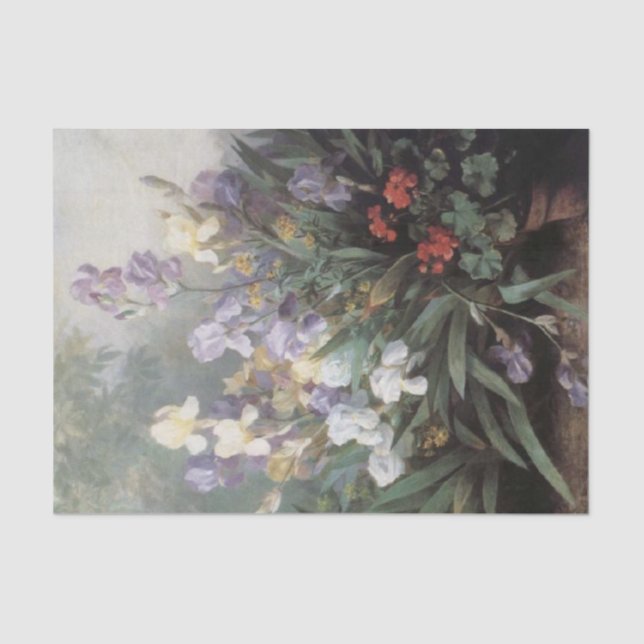 Landscape with Irises by Barbara Bodichon Tissue Paper (Front)