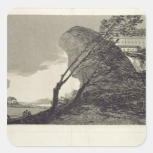 Landscape with Large Rocks Square Sticker