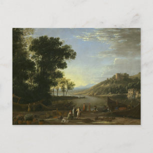 Landscape with Merchants - Claude Lorrain Postcard