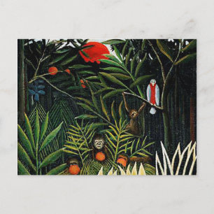 Landscape with monkeys by Henri Rousseau Postcard