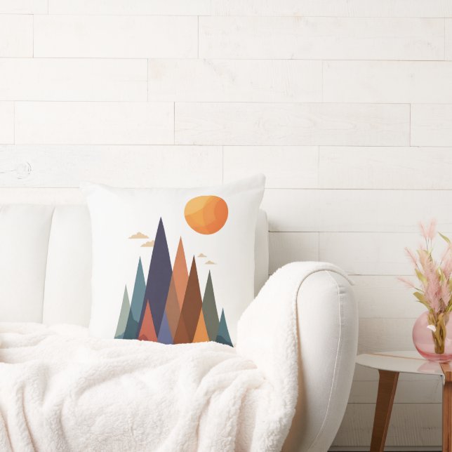 Landscape With Mountains and Sun Cushion (Couch)
