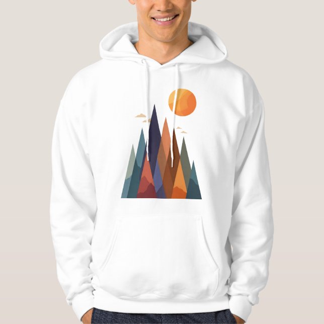 Landscape With Mountains and Sun Hoodie (Front)