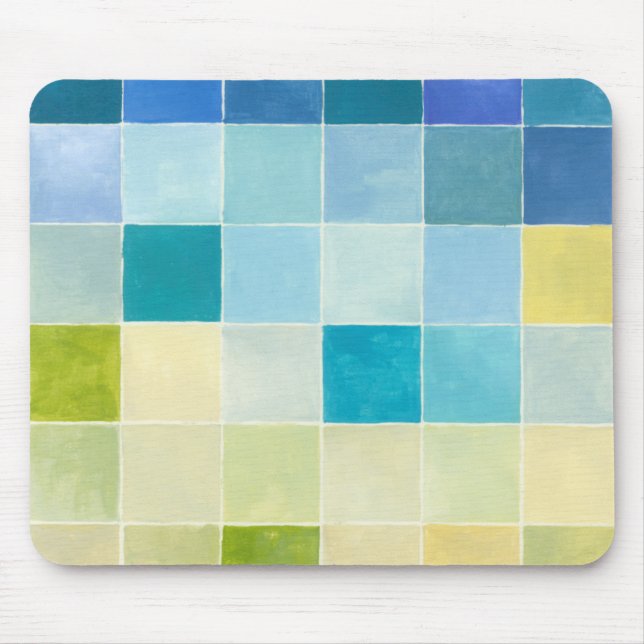 Landscape with Multicolored Pixilated Squares Mouse Pad (Front)