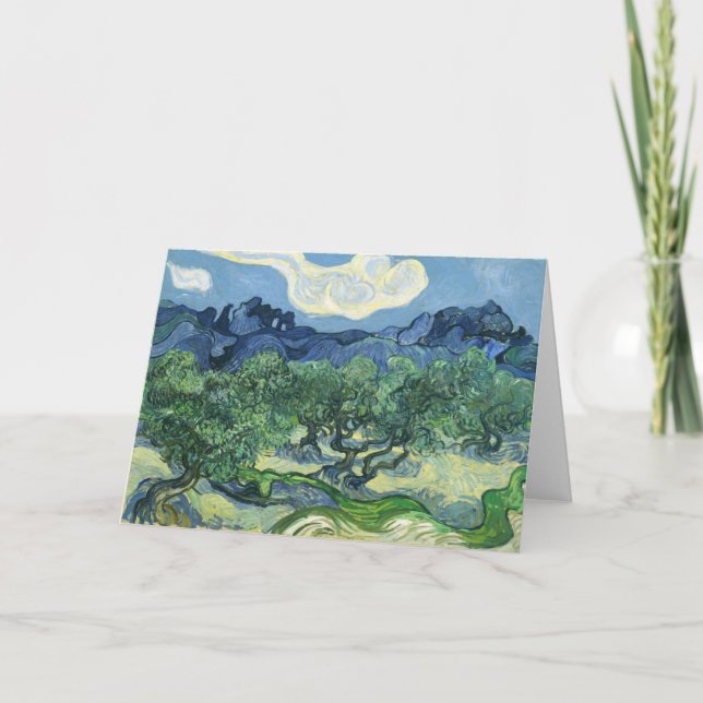 Landscape with Olive Trees, Vincent Van Gogh Card (Front)