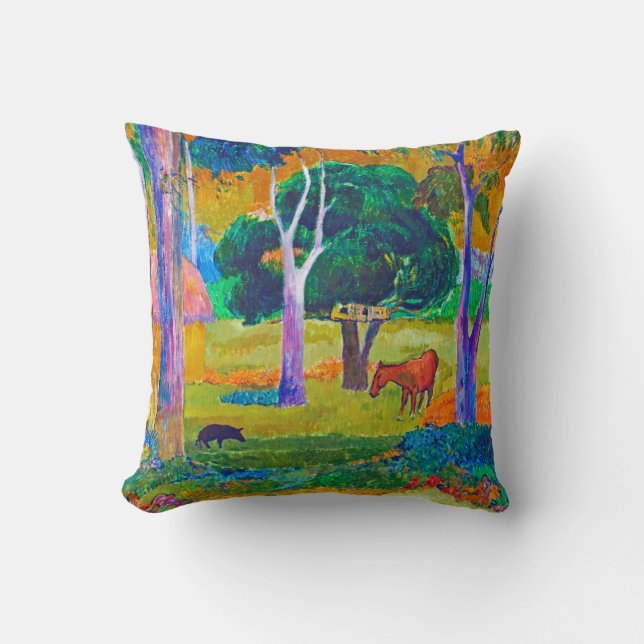 Landscape with Pig and Horse, Gauguin Cushion (Front)