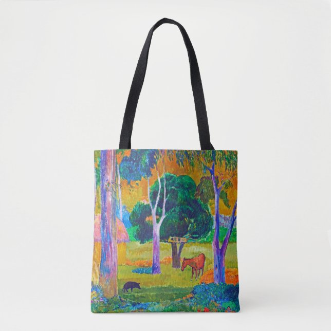 Landscape with Pig and Horse, Gauguin Tote Bag (Front)