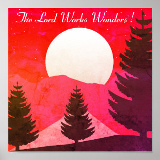 Landscape with pine tree and religious quote poster