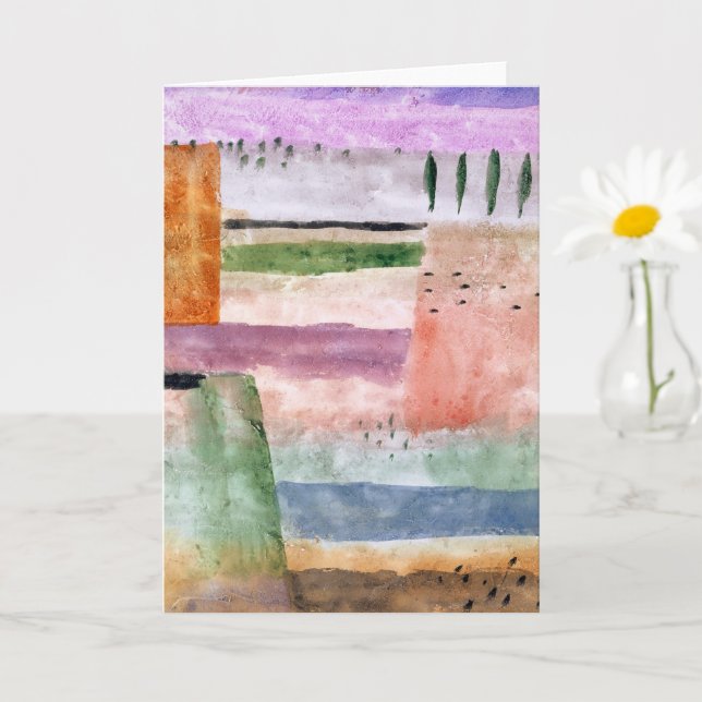 Landscape with Poplars - Paul Klee - Abstract Art Card (Small Plant)