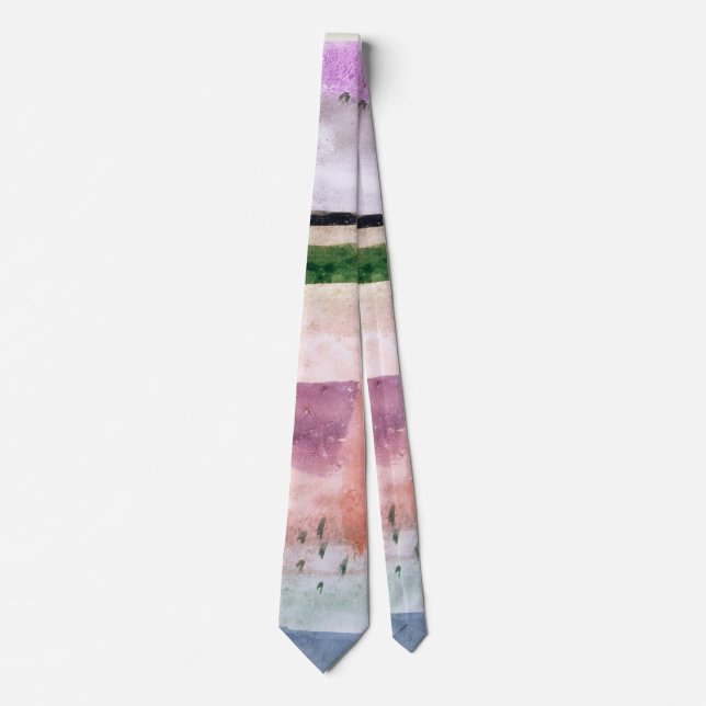 Landscape with Poplars - Paul Klee - Abstract Art Tie (Front)