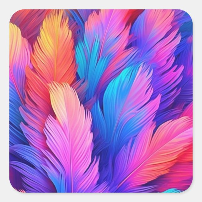 Landscape with Purple Flowers and Windmill Square Sticker (Front)