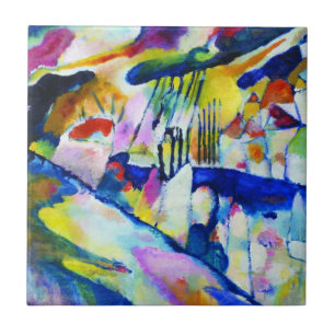 Landscape with Rain by Wassily Kandinsky Ceramic Tile