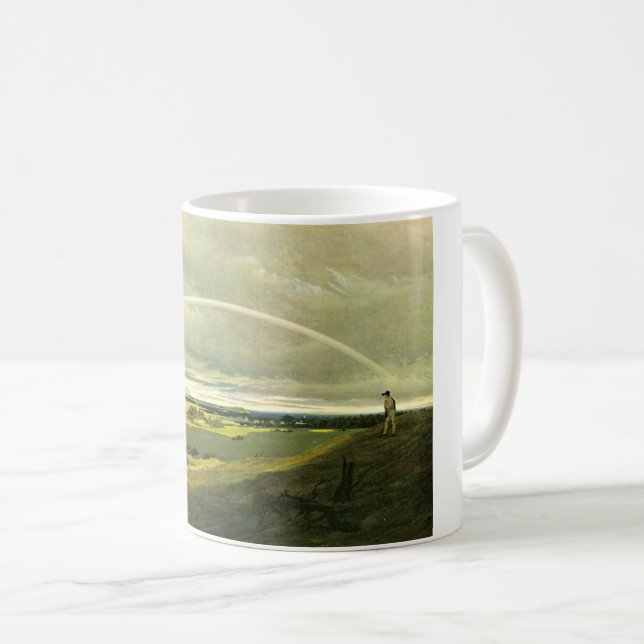 Landscape with Rainbow (by Caspar David Friedrich) Coffee Mug (Front Right)