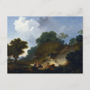 Landscape with Shepherds by Fragonard Postcard