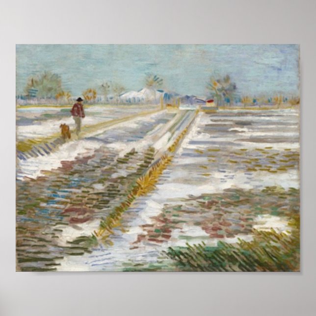 Landscape with Snow, Vincent van Gogh Poster (Front)