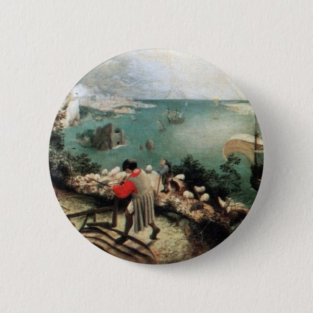 Landscape with the Fall of Icarus - 1558 6 Cm Round Badge (Front)