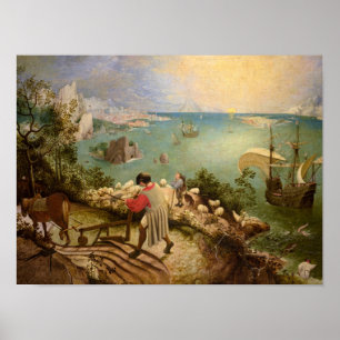 Landscape with the Fall of Icarus by P. Bruegel Poster