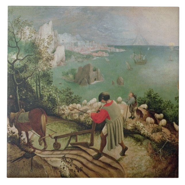 Landscape with the Fall of Icarus, c.1555 Ceramic Tile (Front)