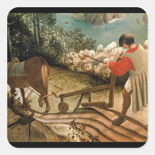 Landscape with the Fall of Icarus Square Sticker (Front)