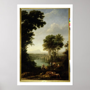 Landscape with the Finding of Moses Poster