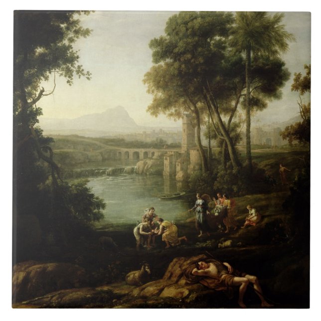 Landscape with the Finding of Moses Tile (Front)