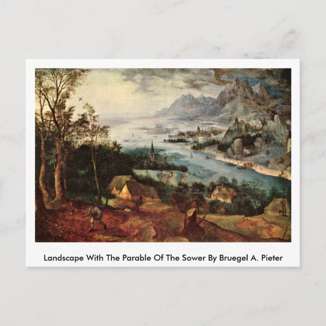 Landscape With The Parable Of The Sower By Bruegel Postcard (Front)