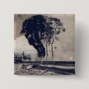 Landscape with Three Trees, 1850 15 Cm Square Badge