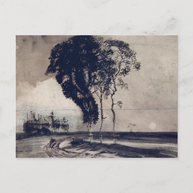 Landscape with Three Trees, 1850 Postcard (Front)