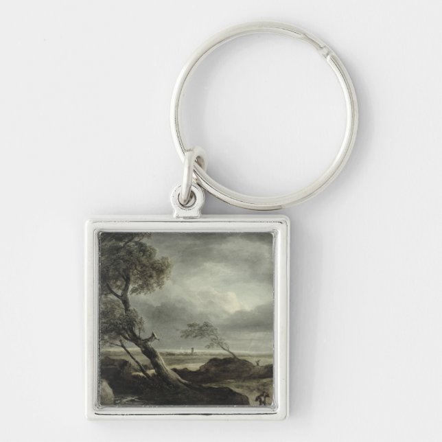 Landscape with Village: Stormy Effect Key Ring (Front)