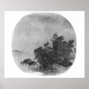 Landscape with water buffalo, Song Dynasty Poster