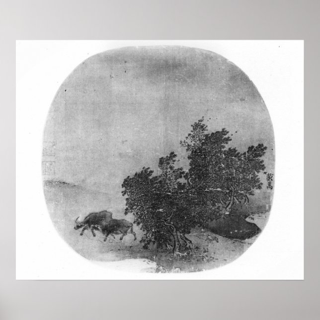 Landscape with water buffalo, Song Dynasty Poster (Front)