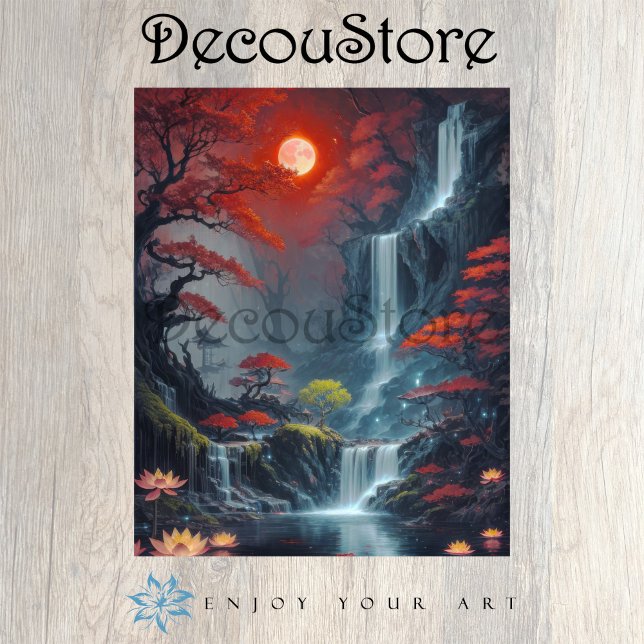 Landscape with Waterfall Decoupage Tissue Paper (Creator Uploaded)