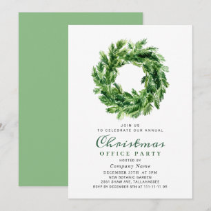 Landscape Wreath Christmas Holly Berry Party Invitation
