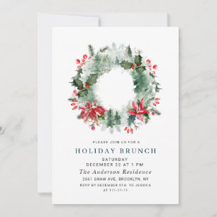Landscape Wreath Forest CHRISTMAS HOLIDAY BRUNCH Invitation