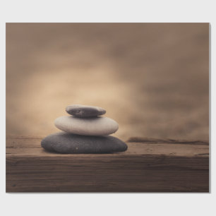 Landscape, Zen Stones Brown Wrapping Paper
