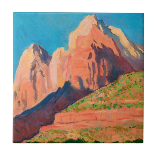 Landscape, Zion National Park by Maynard Dixon Ceramic Tile (Front)
