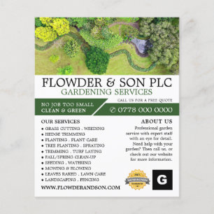 Landscaped Gardening Service, Horticulturist Flyer