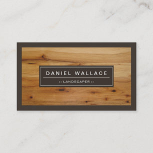 Landscaper - Classy Wood Grain Look Business Card