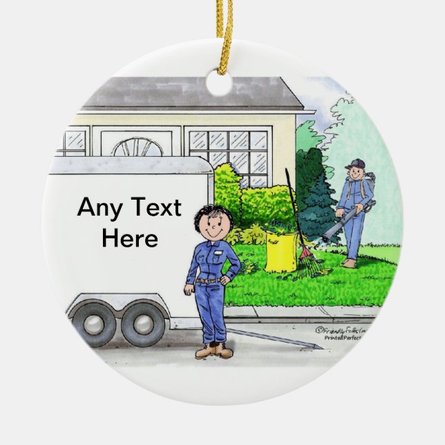 Landscaper - Female Ceramic Tree Decoration (Front)