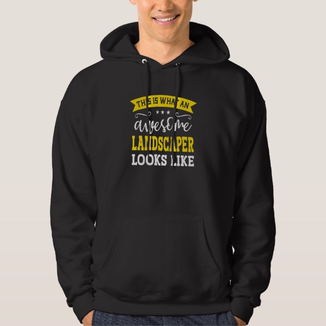 Landscaper Job Title Employee Funny Worker Landsca Hoodie (Front)