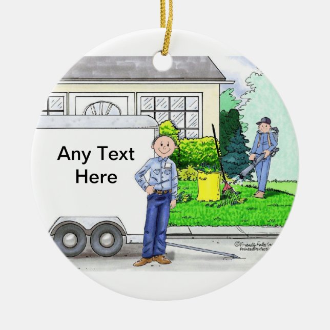 Landscaper - Male Ceramic Ornament (Front)