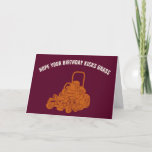 Landscapers Funny Lawn Mower Birthday Card<br><div class="desc">This funny birthday card is perfect for landscapers or anyone who is obsessed with having the perfect lawn. It features an illustration of a commercial ride-on lawnmower in orange against a maroon coloured background. You can personalise or customise this greeting card with your own message inside and out or leave...</div>