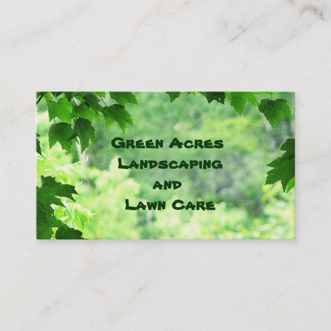 Landscaping and Lawn Care Service Business Card (Front)