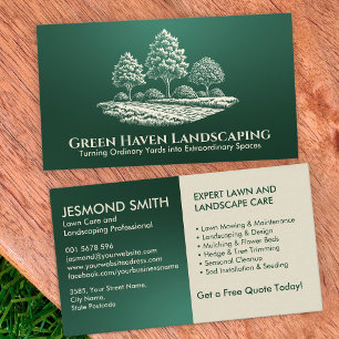 Landscaping and Lawn Care Services  Business Card
