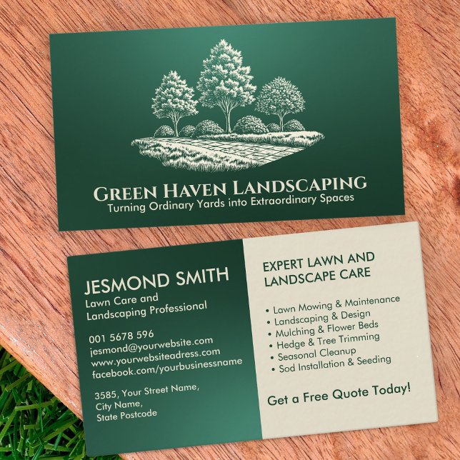 Landscaping and Lawn Care Services  Business Card (Creator Uploaded)