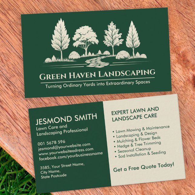 Landscaping and Lawn Care Services  Business Card (Creator Uploaded)