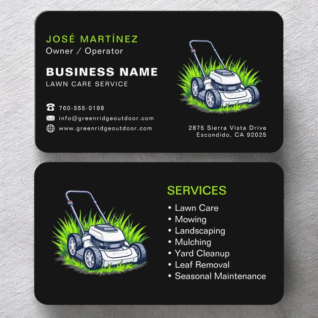 Landscaping and Lawn Services Professional Business Card (Creator Uploaded)