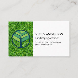 Landscaping Architect   Grass   Tree Icon Business Card