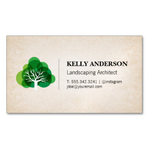 Landscaping Architect   Tree Icon Magnetic Business Card